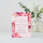 ピンクキクの愛は開花ブライダルシャワー 招待状 (スタンド正面)