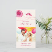 ピンクキスをするの愛の鳥お洒落花点写真 セーブザデート (スタンド正面)