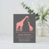 ピンクキスタイリッシュリンベビーシャワー招待状 招待状 (スタンド正面)