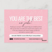 ピンクキスパターン事業サンキューカード ポストカード (裏面)