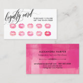 ピンクキス – 書道ロイヤリティパンチカード ロイヤリティカード (正面/裏面)