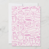 ピンクキッズ料理誕生日招待状テンプレート 招待状 (裏面)