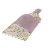 ピンクキッチンフローラ水彩花蝶B カッティングボード (角)