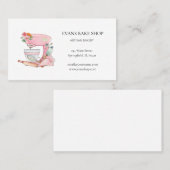 ピンクキッチンミキサーのベーカリーの名刺 名刺 (正面/裏面)