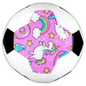 ピンクキッチーのキラキラ光おもしろいる一角獣と子猫 サッカーボール (回転)