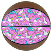 ピンクキッチーのキラキラ光おもしろいる一角獣と子猫 バスケットボール (正面)