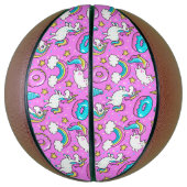 ピンクキッチーのキラキラ光おもしろいる一角獣と子猫 バスケットボール (縦)