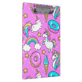ピンクキッチーの輝くおもしろいユニコーンと子猫 クリップボード (右)