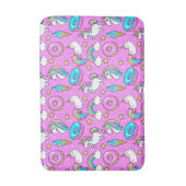 ピンクキッチーの輝くおもしろいユニコーンと子猫 バスマット (正面縦)