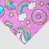 ピンクキッチーの輝くおもしろいユニコーンと子猫 薄葉紙 (詳細)