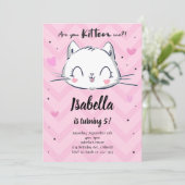 ピンクキッテンガールズ誕生日招待状 招待状 (スタンド正面)