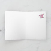 ピンクキッ飛んでいるテンハッピーバースデー カード (内部)