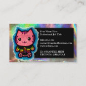 ピンクキティキャットナニー先生ペットシッタードッグウォーカー 名刺 (裏面)