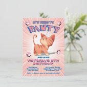 ピンクキティキャット誕生日ポーティパーティー 招待状 (スタンド正面)