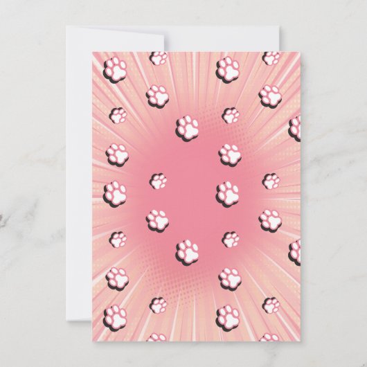 ピンクキティキャット誕生日ポーティパーティー 招待状 (裏面)