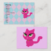 ピンクキティ猫の名刺 名刺 (正面/裏面)