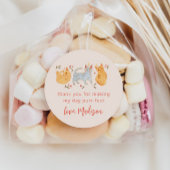 ピンクキティ猫の誕生会のお願い ラウンドシール