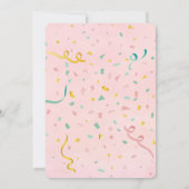 ピンクキティ猫の誕生日パーティーへの招待、編集可能 招待状 (裏面)