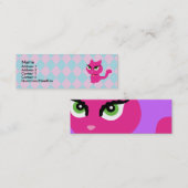 ピンクキティ猫プロフィールカード スキニー名刺 (正面/裏面)