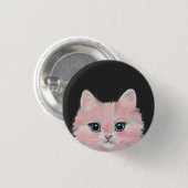 ピンクキティ猫ボタンピン 缶バッジ (正面&裏面)