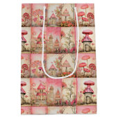 ピンクキノコの家 ミディアムペーパーバッグ (裏面)