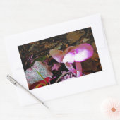 ピンクキノコ 長方形シール (封筒)