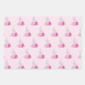 ピンクキャッスルパターン ラッピングペーパーシート (正面)