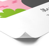 ピンクキャッスルプリンセスバースデーパーティーウェルカムサイン ポスター (角)