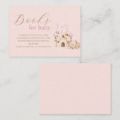 ピンクキャッスルプリンセスベビーシャワーブックベビー エンクロージャーカード (正面/裏面)