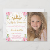 ピンクキャッスル編集可能パーティーカード 招待状 (正面)