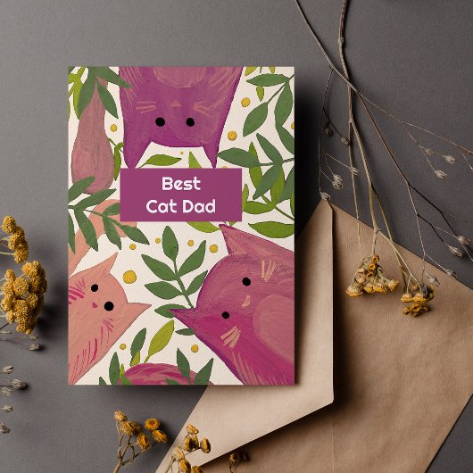 ピンクキャッツとブランチ最高のキャットパパホリデーカード シーズンカード