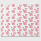ピンクキャッツ誕生日 ラッピングペーパー (フラット)