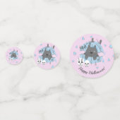 ピンクキャットインパンプキンスカルキャンディコーンハロウィーン コンフェッティ (正面)