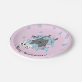 ピンクキャットインパンプキンスカルキャンディコーンハロウィーン ペーパープレート (アングル)