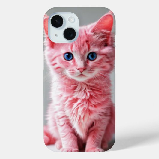 ピンクキャットフォトポートレート Case-Mate iPhoneケース (裏面)