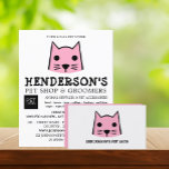 ピンクキャットペットストア&トリマー広告ズ チラシ<br><div class="desc">Pink Cat、Pet Store、トリマーズチラシ広告by the Business Card Store.</div>