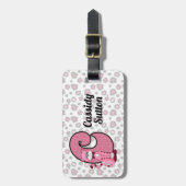 ピンクキャットモノグラムのCキッズトラベラー ラゲッジタグ (正面縦)
