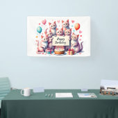 ピンクキャット誕生祝いイラストレーション 横断幕 (トレードショー)