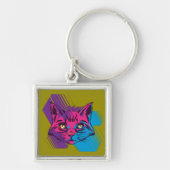 ピンクキャット顔 キーホルダー (正面)