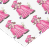 ピンクキャップとガウン学校卒業女子卒業証書 テーブルクロス (アングル)