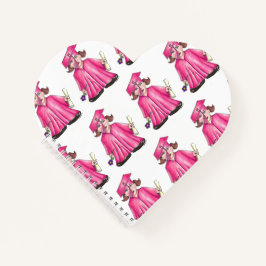 ピンクキャップとガウン学校卒業女子卒業証書 ノートブック