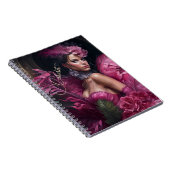 ピンクキャバレー花模様と羽 ノートブック (右側)