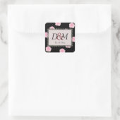 ピンクキャベツバラとブラックレース結婚ズ スクエアシール (バッグ)