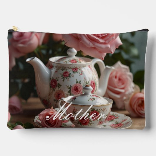 ピンクキャベツバラティープリントカットソーバッグ アクセサリーポーチ (正面)