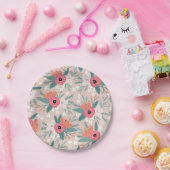 ピンクキャベツバラパーティープレート ペーパープレート (パーティー)