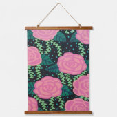 ピンクキャベツバラ絵画ズ 吊り下げ型タペストリー (正面)