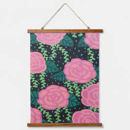 ピンクキャベツバラ絵画ズ 吊り下げ型タペストリー