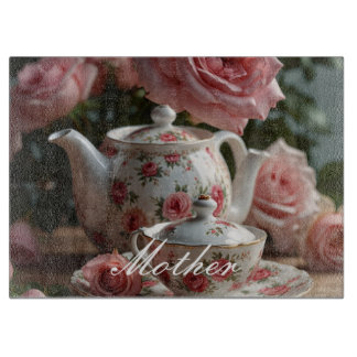 ピンクキャベツバラ茶 カッティングボード