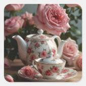 ピンクキャベツバラ茶 スクエアシール (正面)