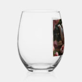 ピンクキャベツバラ茶 ステムなしワイングラス (右)